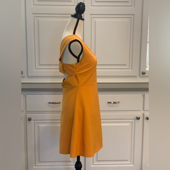 ZARA ~ Fit & Flare Back Bow Cut Out Mini Dress in Orange ~ Size Medium - Picture 8 of 12